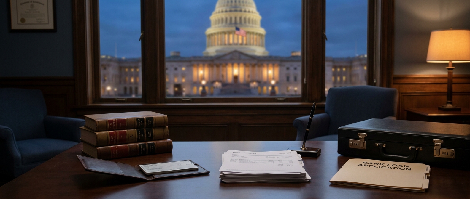Bank Fraud Lawyer Bank Fraud Lawyer Reviewing Loan And Financial Records At A Federal Criminal Defense Firm