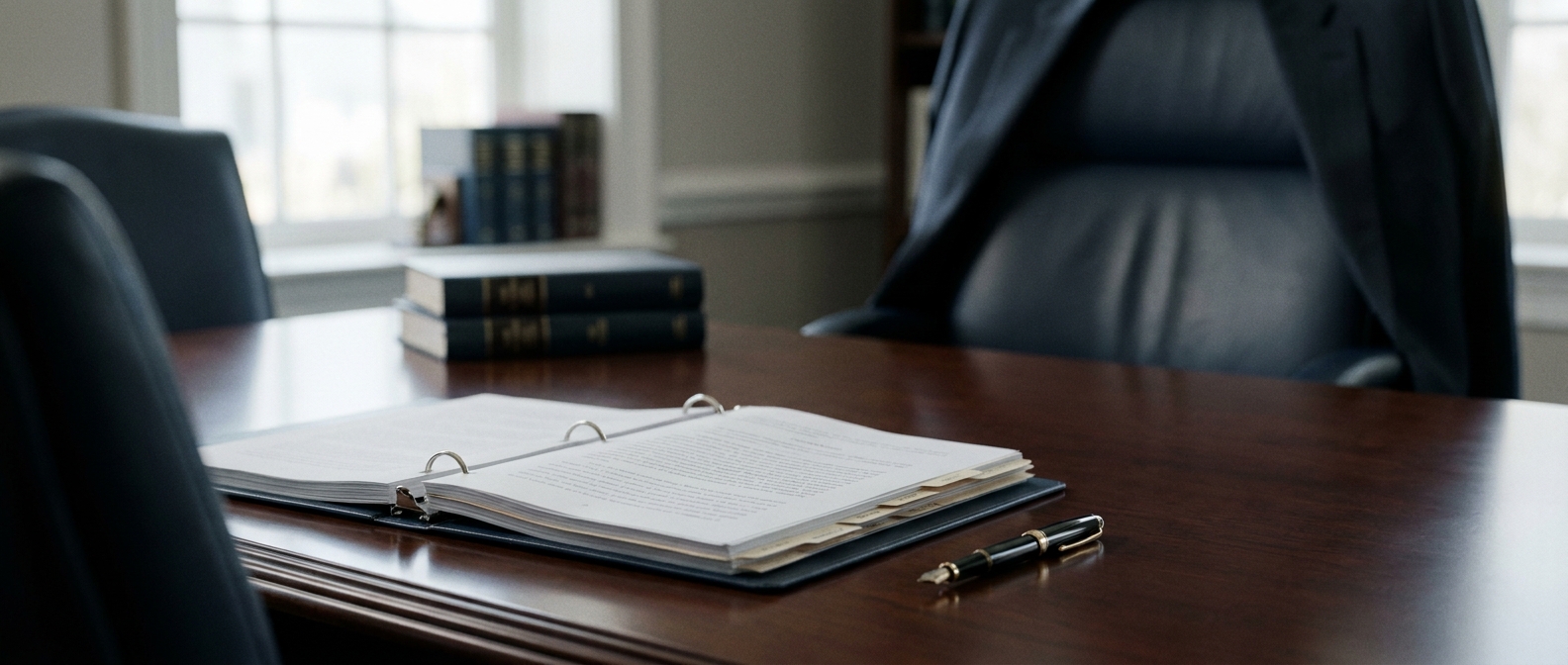 Federal Appellate Process An Open Binder Of Legal Briefs And Tabbed Documents On An Attorney'S Desk Representing The Federal Appellate Process