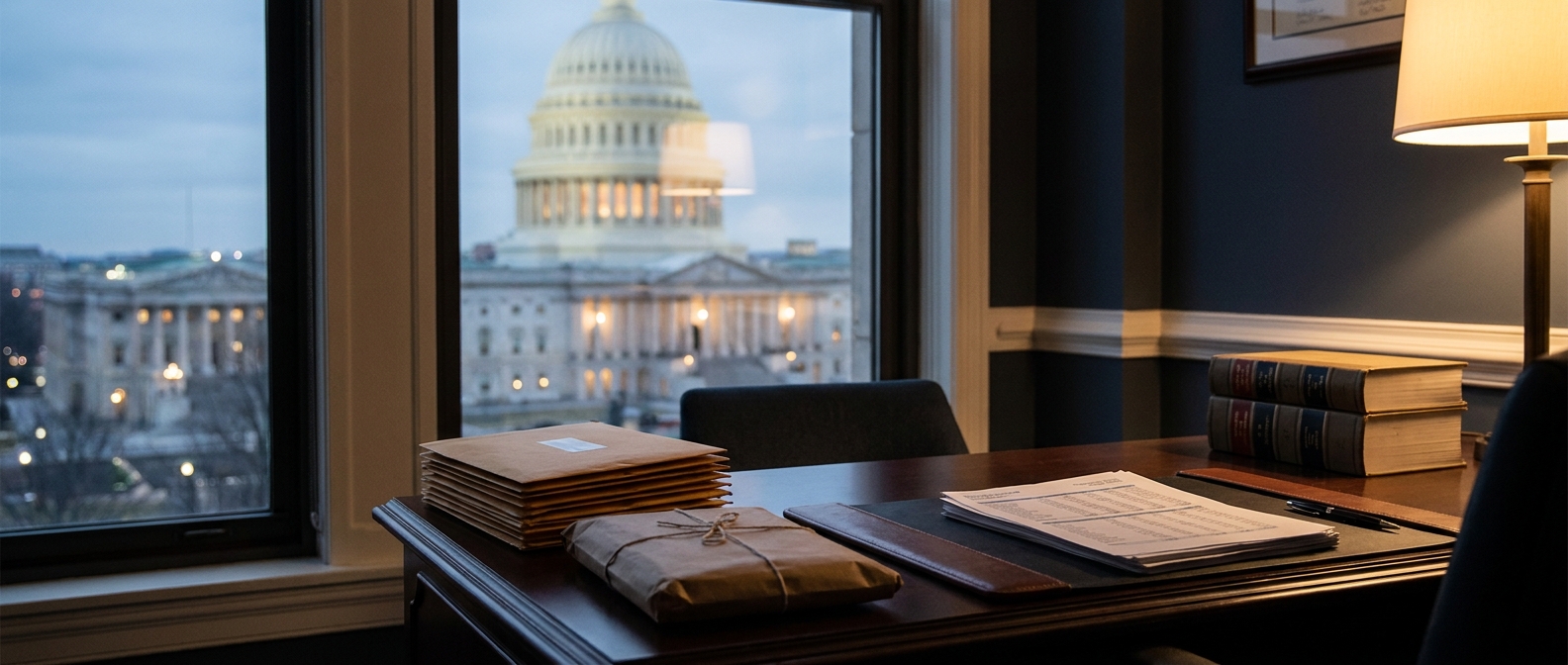 Mail Fraud Lawyer Mail Fraud Lawyer Reviewing Mailed Documents And Financial Records At A Federal Criminal Defense Firm